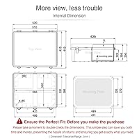 Vista 6 de QILIPSU - Caja de conexiones de acero inoxidable con tapa transparente, bisagras y placa de montaje, universal, impermeable IP67, plástico ABS
