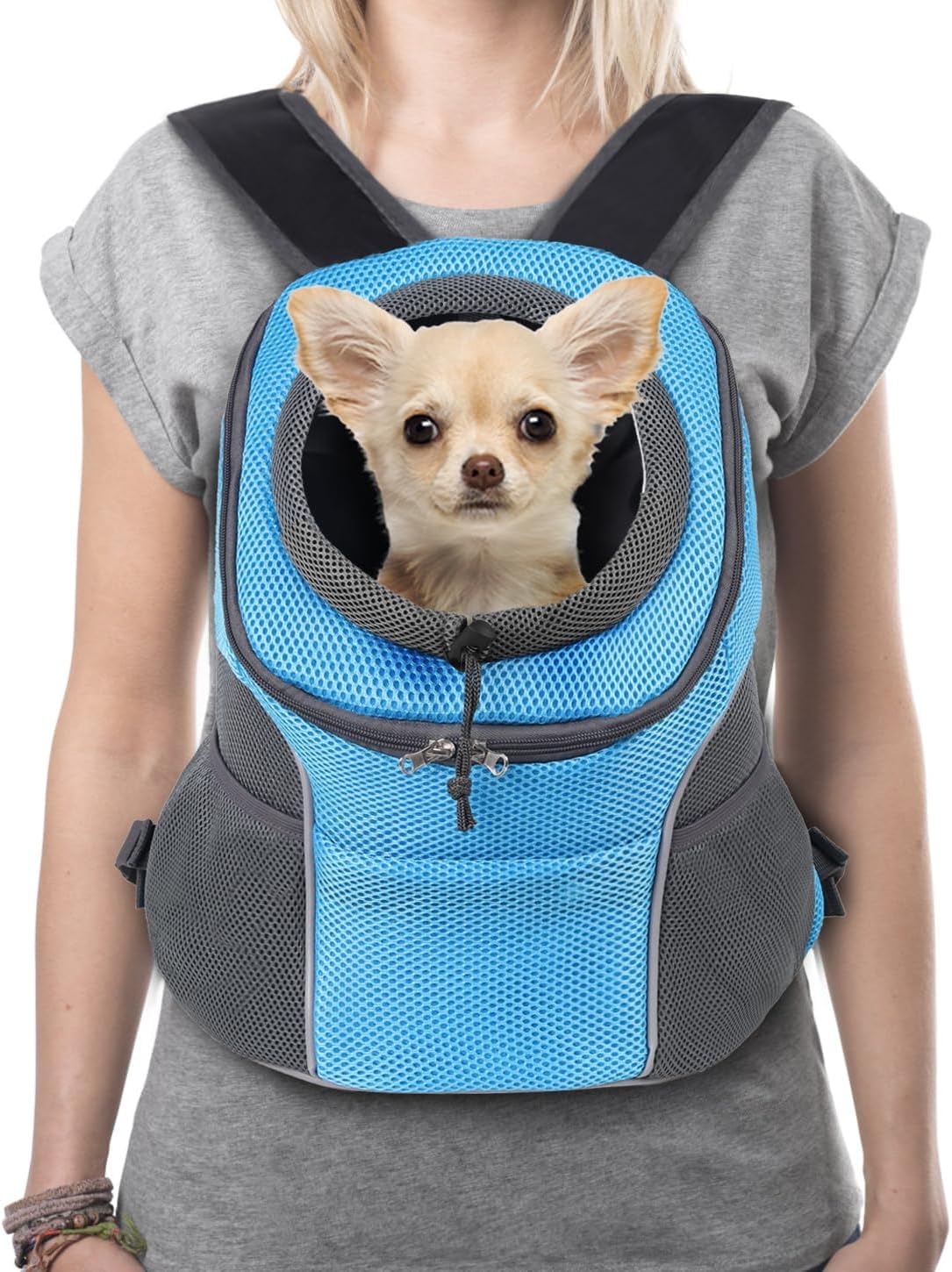 KUTKUT Pets Dog Carrier Backpack Puppy Dog Travel Carrier Front Pack Breathable Head-Out Backpack Carrier - M, Blue (B0CJRRCY1J) Amazon Price History, Amazon Price Tracker