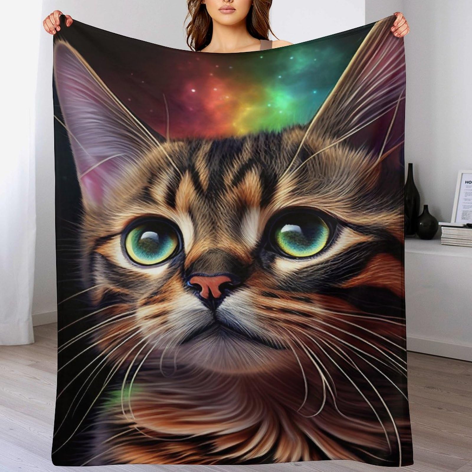 Couverture Polaire Chat Douce Couvertures De Canapé Peluche Flannel Moelleuse