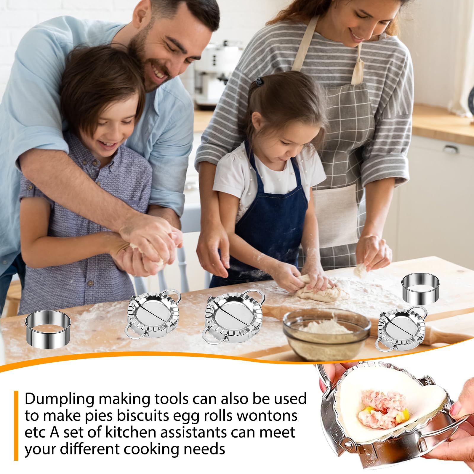 Set 7 Pezzi Per Fare Ravioli - Stampo Dumpling In Acciaio Inox Per Cucina Domestica E Negozi