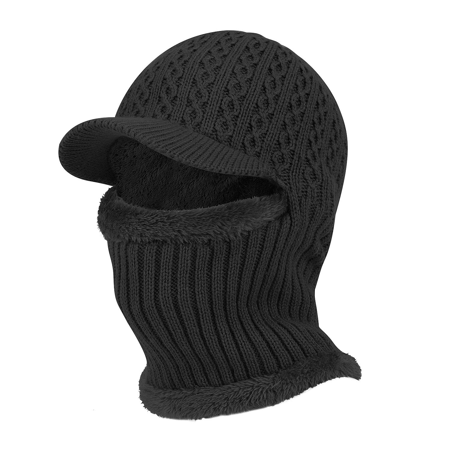 TAGVO Winter Knitted Balaclava Beanie Hat Warm Cycling Ski Mask, Women Windproof Hood, Balaclavas Heavyweight Thermal Fleece