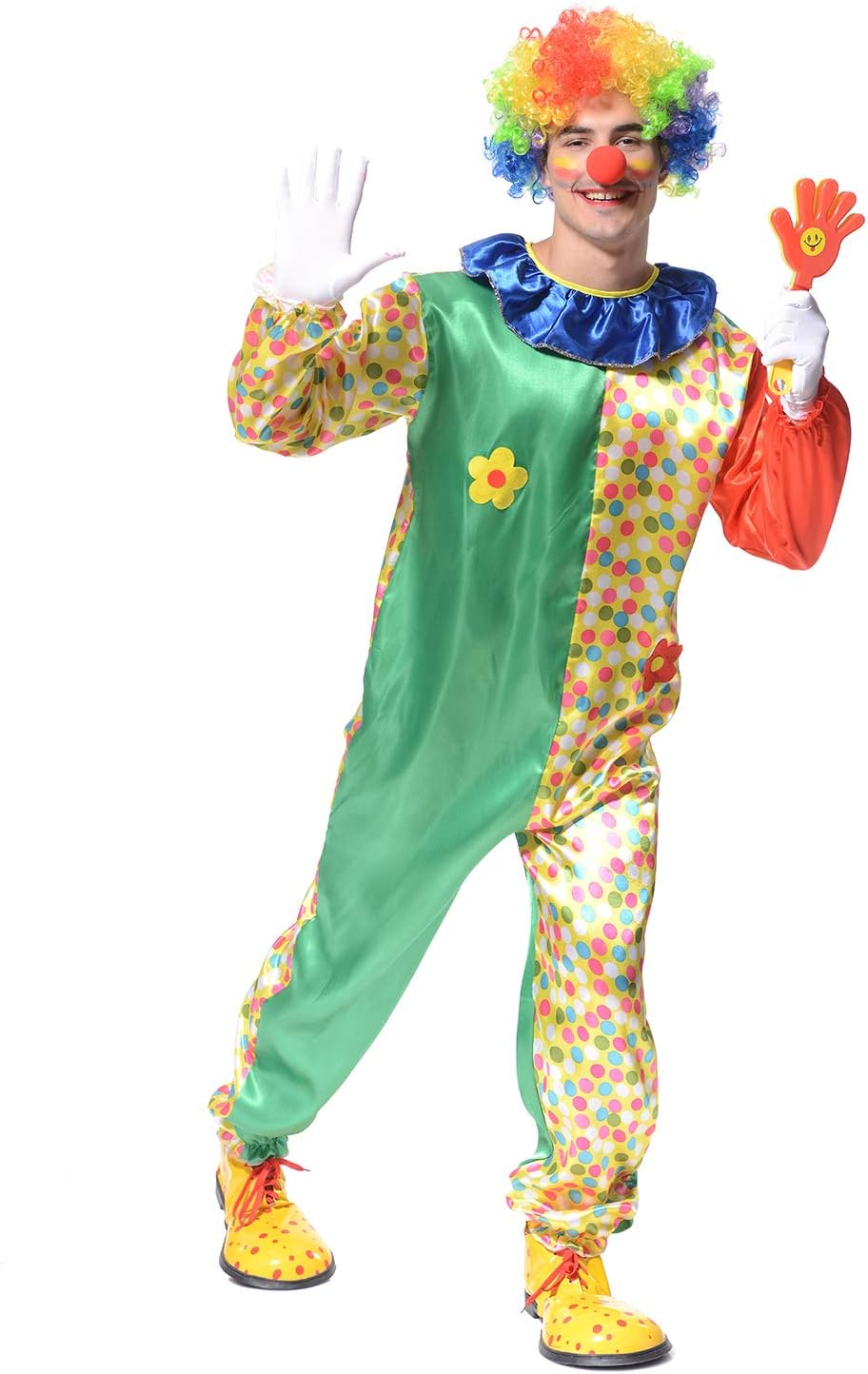 PGOND Men's Funny Clown Costumes Clown suit Jumpsuit for Theme Party - Image 2