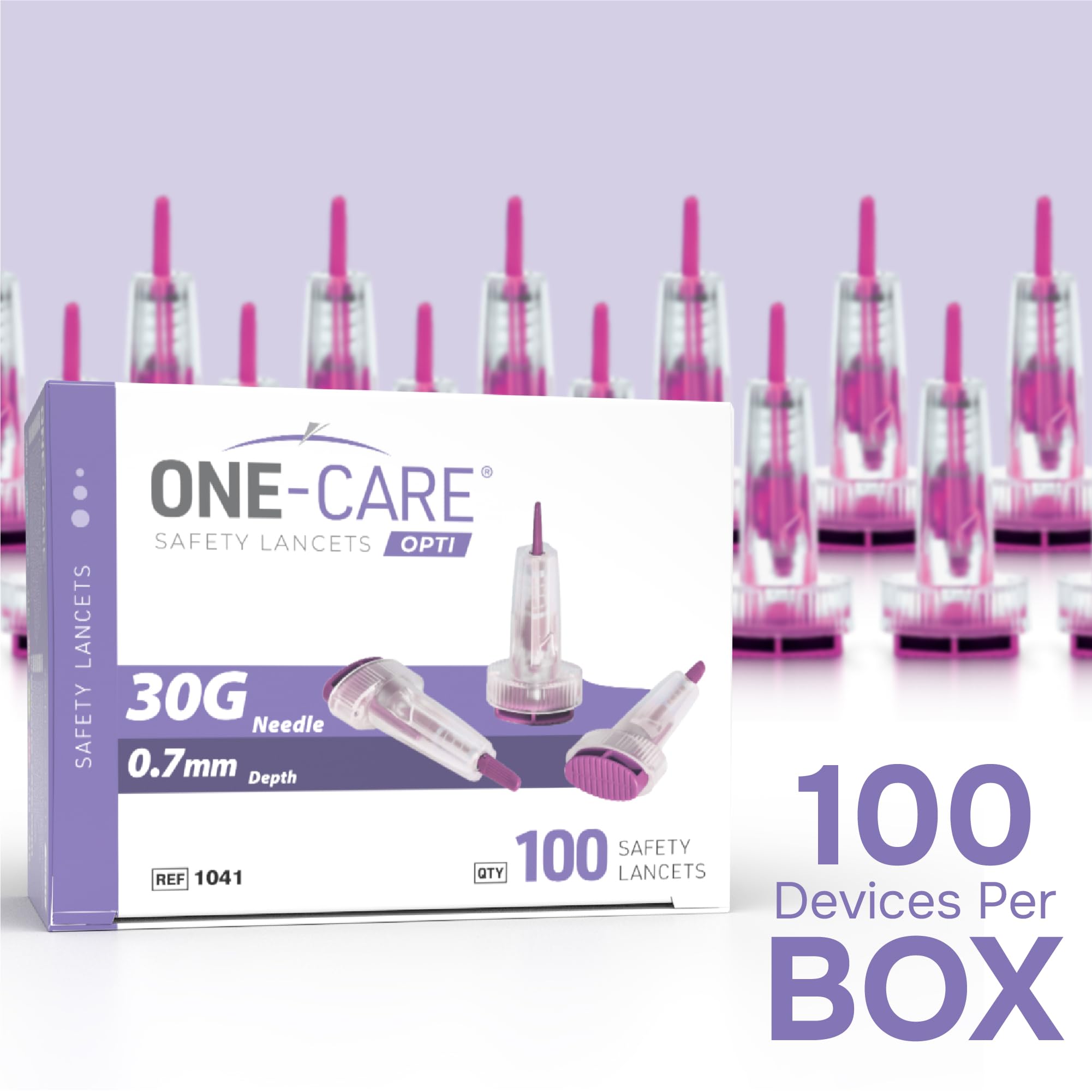 ONE-CARE Safety Lancets - Push Button, 100 Count -5