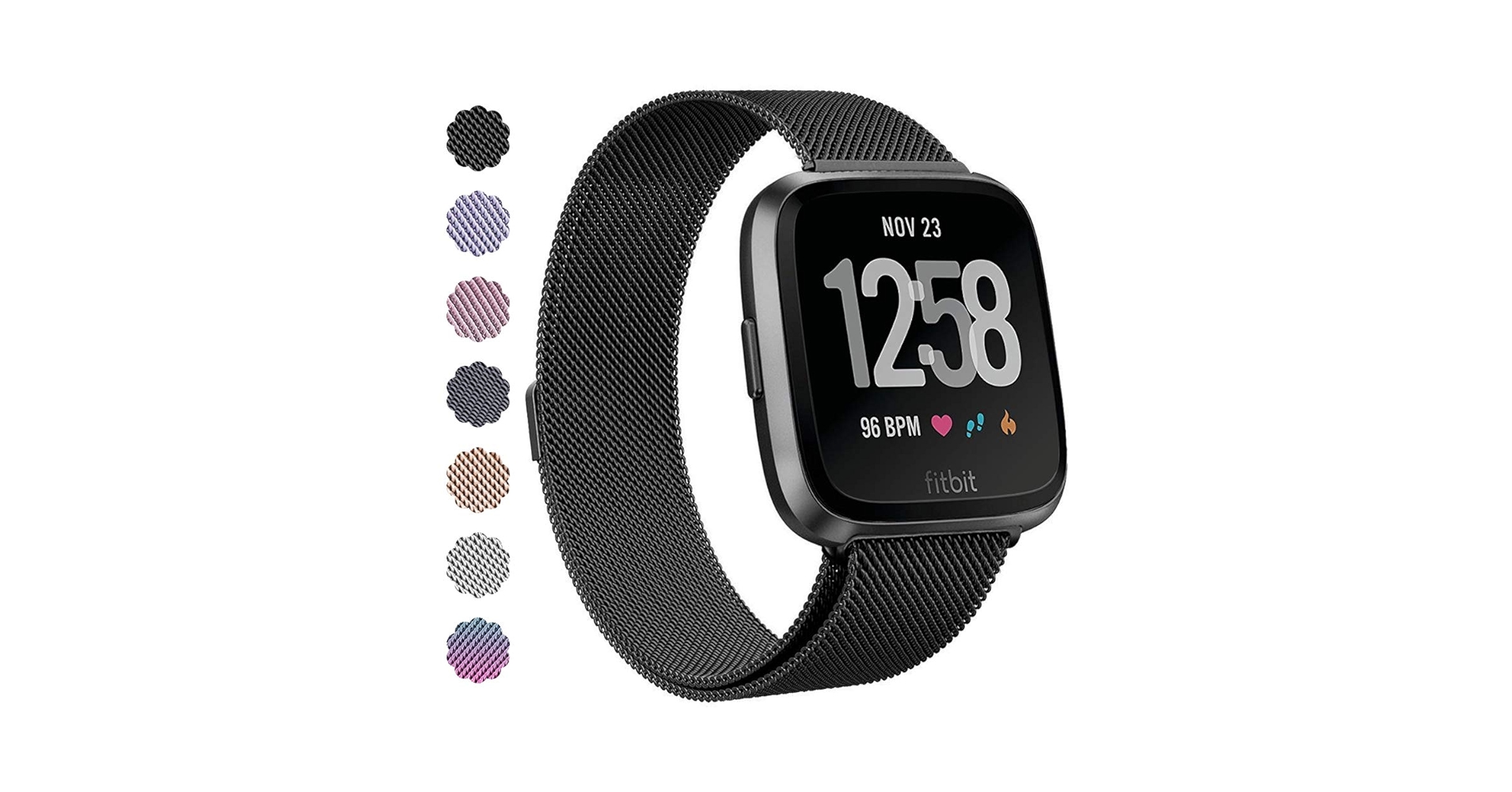 CAVN Metal Bands Compatible for Fitbit Versa Bands/Versa Lite Edition Bands for Women Men, Replacement Stainless Steel Wristband Accessories Strap