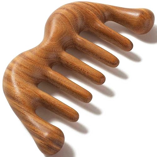 Masajeador de cuero cabelludo de madera para cabeza Guasha, peine de masaje de madera para relajación del cuero cabelludo, peine Gua Sha para