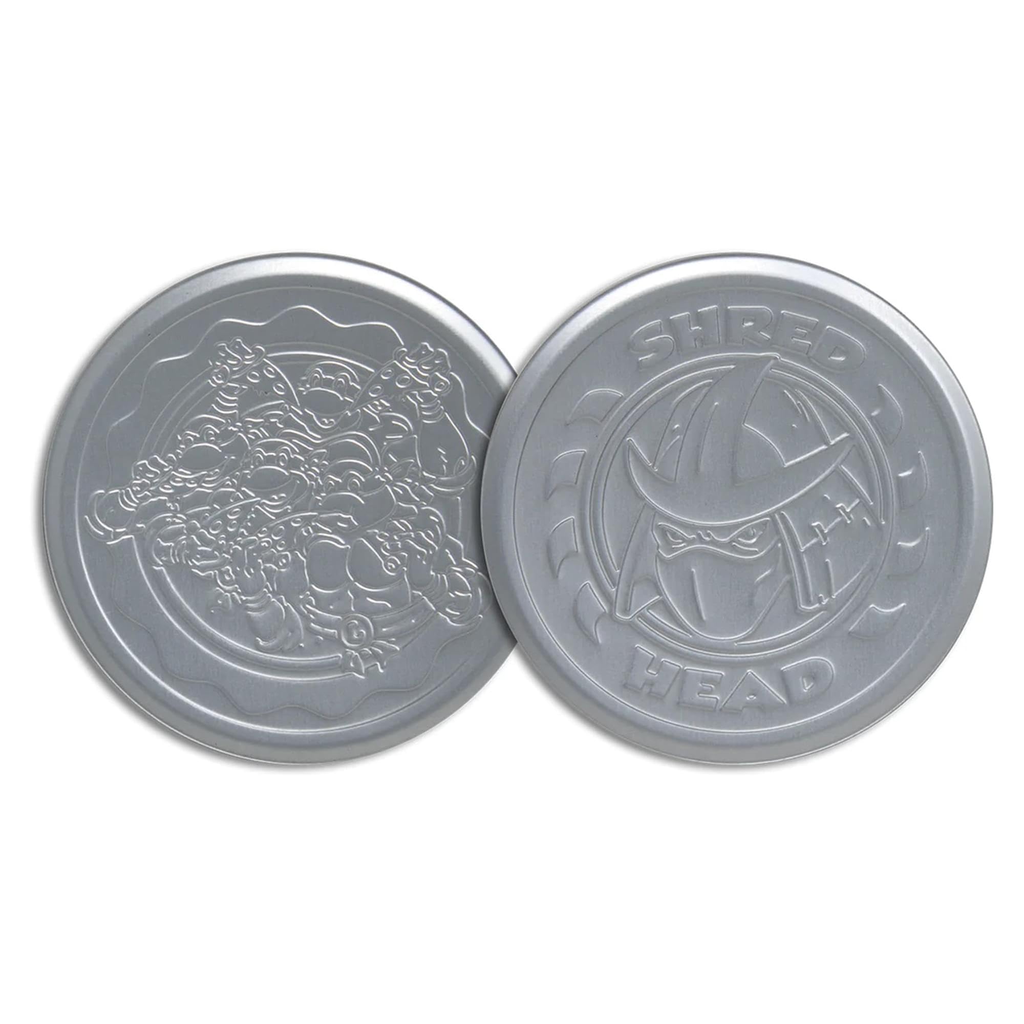 Fanattik Silver Teenage Mutant Ninja Turtles Embossed Metal Coasters Set Of 4 – 89Mm With Cork Non‑Slip Base – Official Tmnt Merchandise