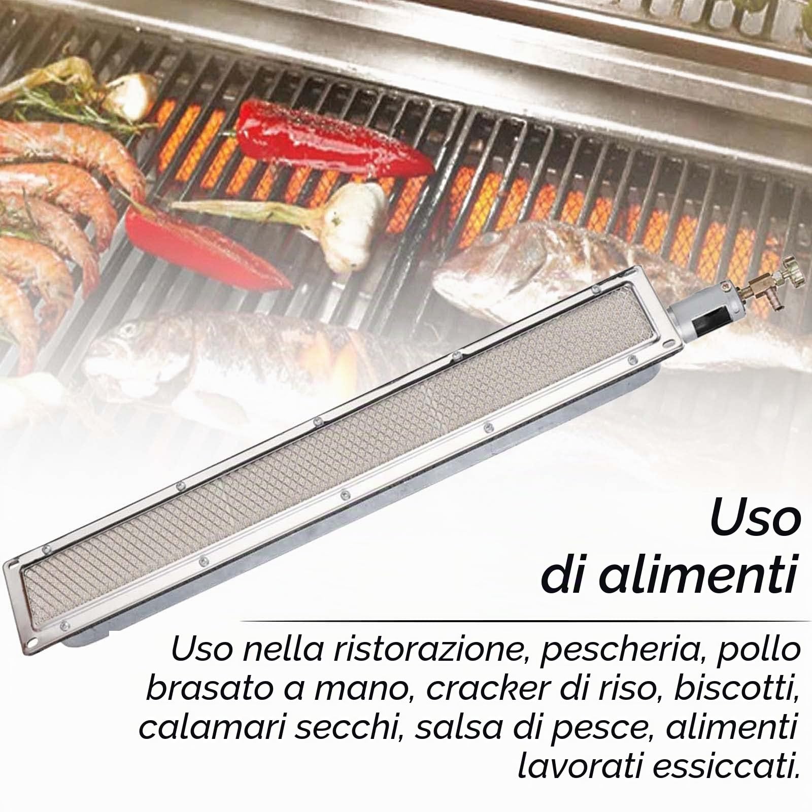 MECCTP Barbecue a Gas z Palnikiem na Podczerwień Grill Element Grzejny Ceramiczny