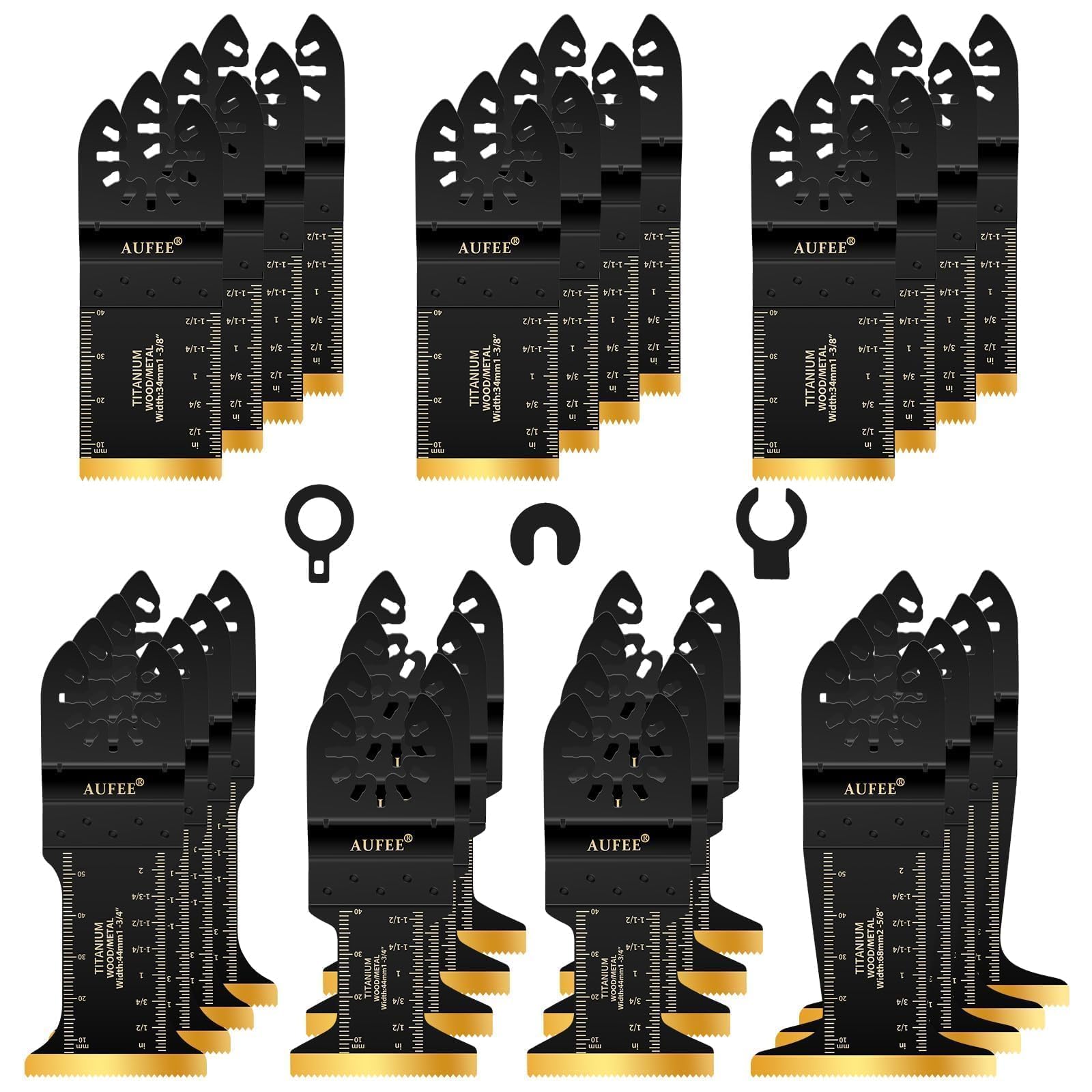 30 cuchillas oscilantes, cuchillas profesionales universales de titanio para madera, plásticos, clavos de metal, cuchillas multiherramienta duraderas de liberación rápida, compatibles con Dewalt