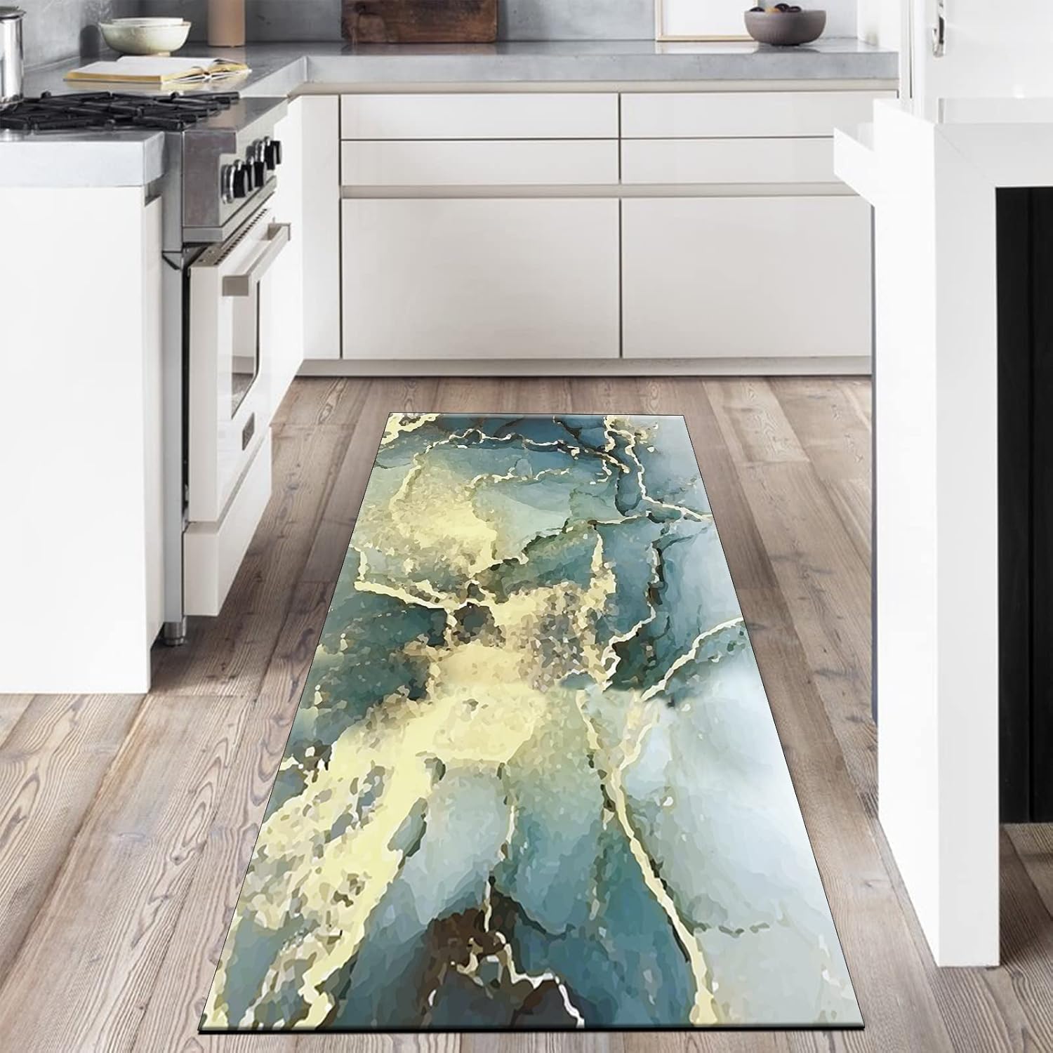 Runner Rug Non Slip 3'x25' Contemporary Anti-Skid Runner Rugs Non Skid for Kitchen