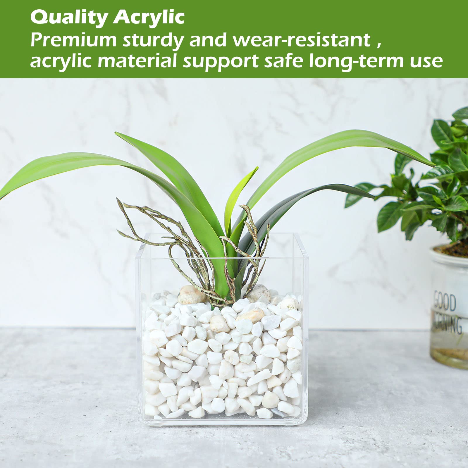 Amazon.co.jp: Kamehame クリア花瓶 2個 アクリル花瓶 5インチx5インチ