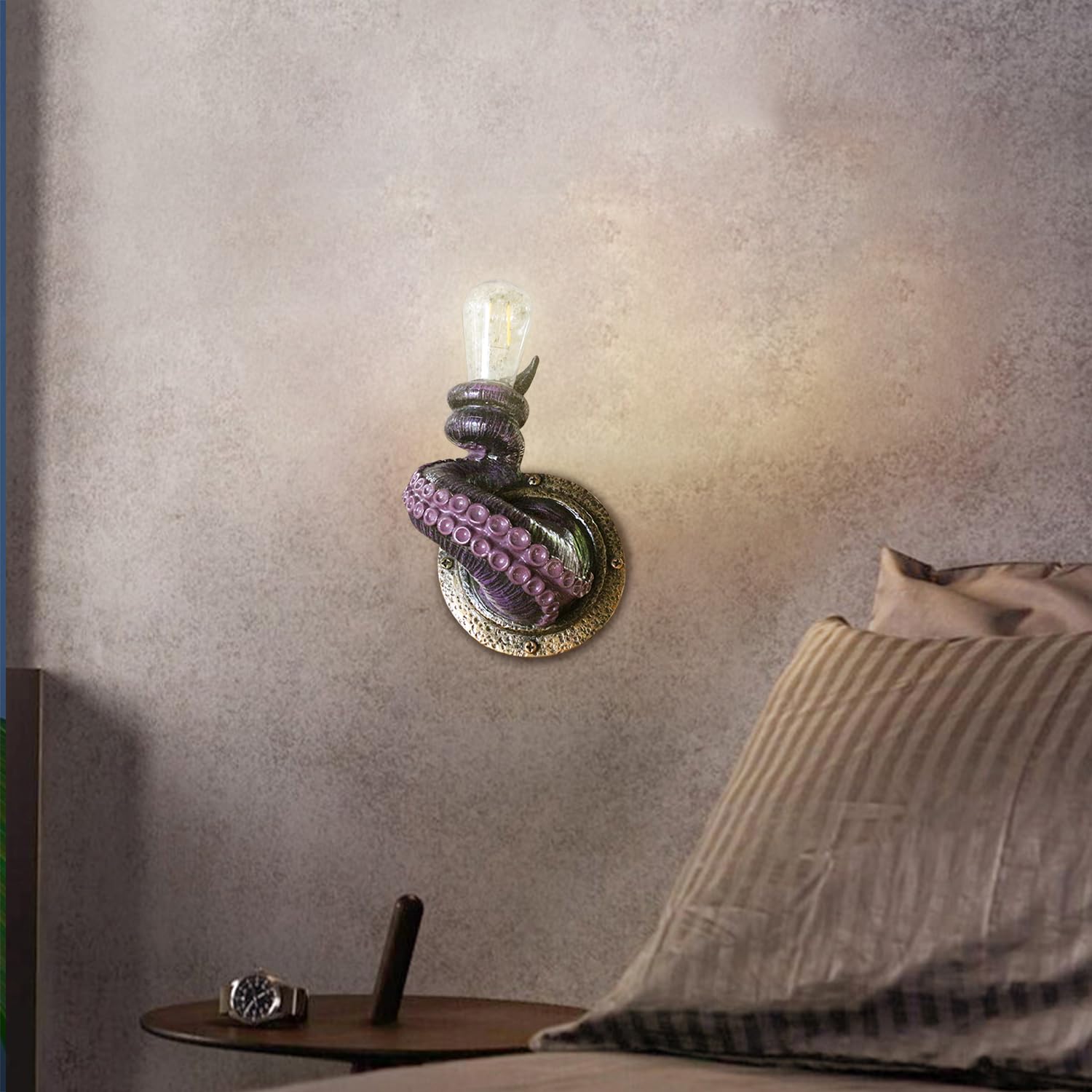 Générique Nowoczesna lampa ścienna do wnętrz kreatywna żywica dekoracja wnętrz z mackami ośmiornicy - oprawy oświetleniowe do salonu, korytarza, schodów, przejścia