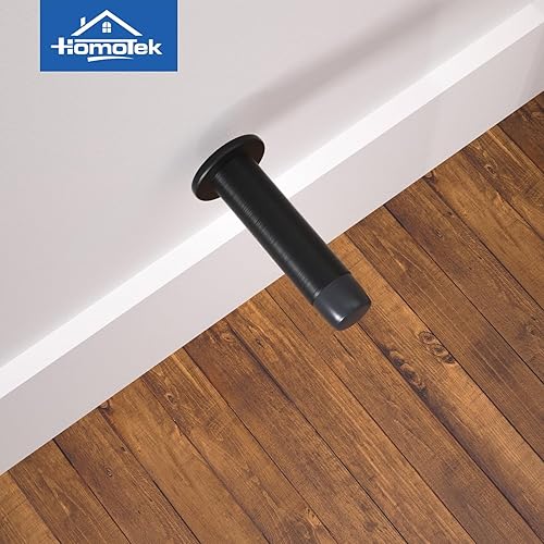Miniatura 5 de HOMOTEK Paquete de 2 topes de puerta rígidos sólidos resistentes con punta de goma suave, protectores de pared de zinc fundido a presión de 2.8