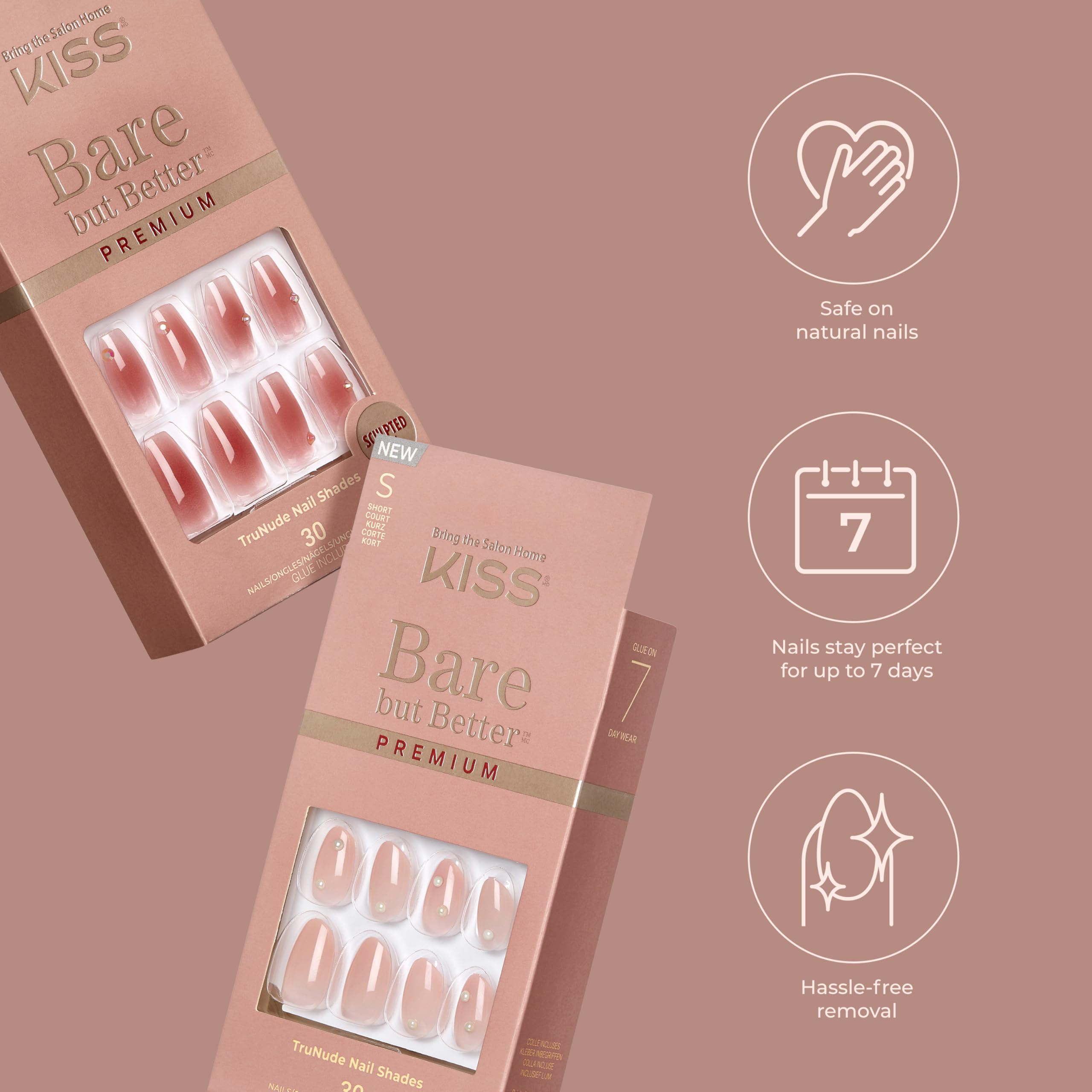 KISS sztuczne paznokcie Bare-But-Better Premium Nails - Shine