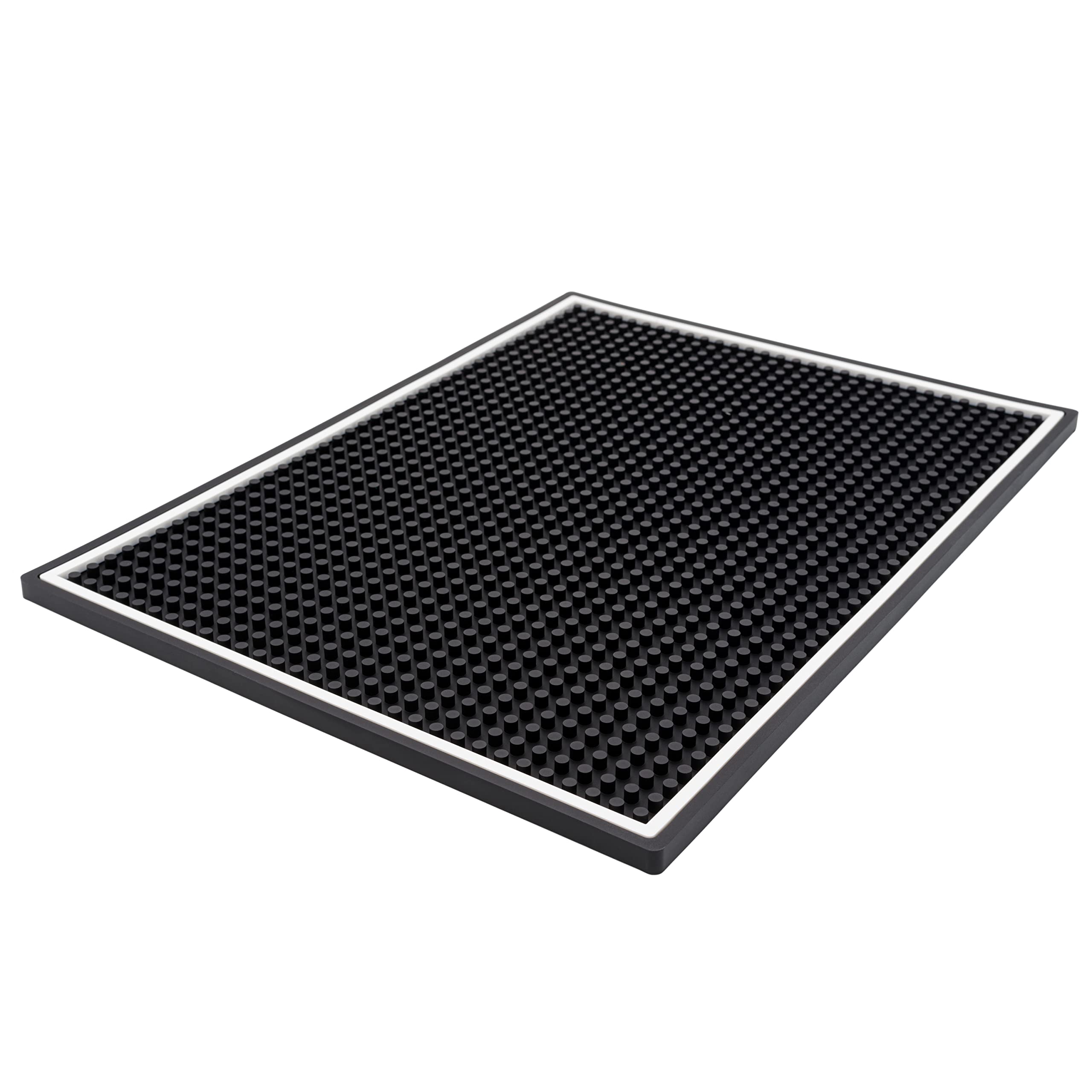 Premium bar mats | 40cm x 30cm x 1cm | Rubber Bar Service Mat For Pubs, Bars, Kitchen, Restaurant Countertops | Drinks & Beer Mats For Home Bar or Commerical (Black)