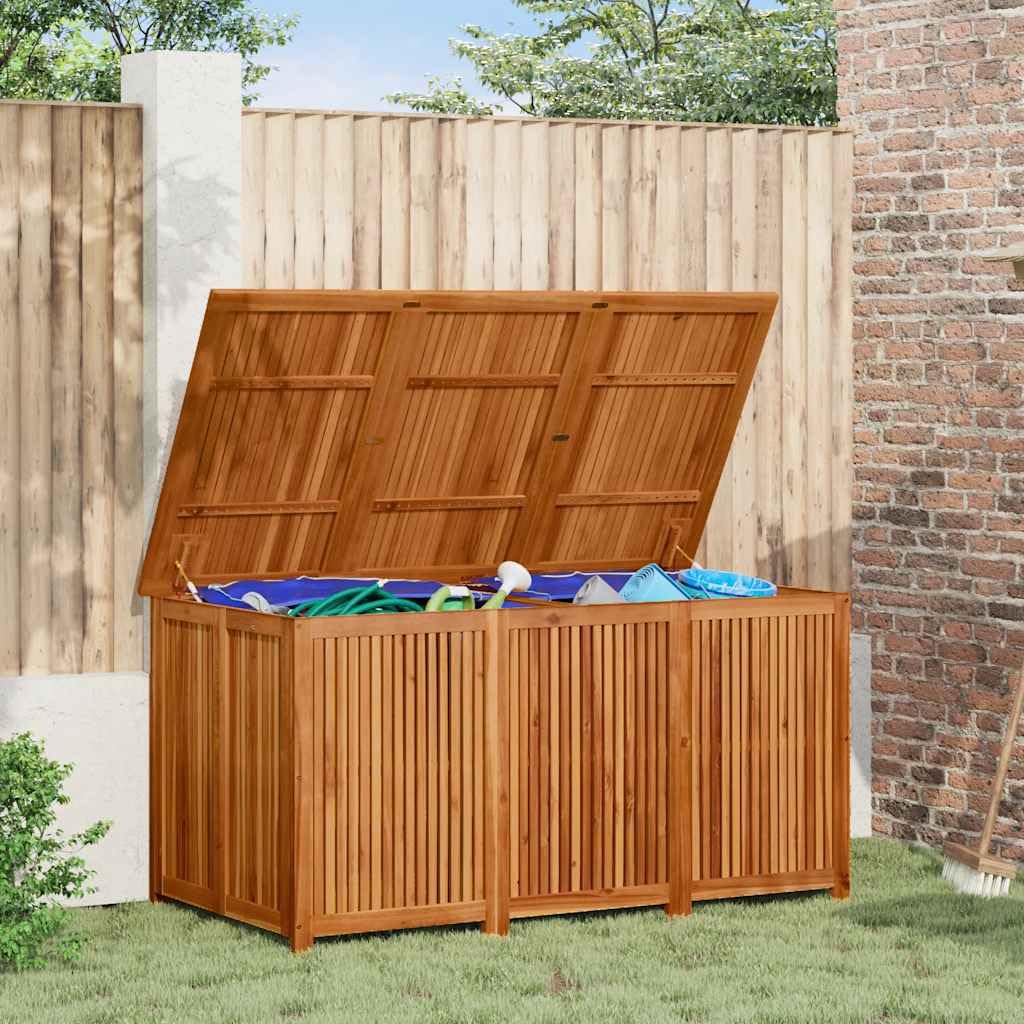 vidaXL Gartenbox, Aufbewahrungsbox mit viel Stauraum, Auflagenbox mit wasserfestem Beutel, Kissenbox Deckenbox Gartenaufbewahrungsbox, Massivholz Akazie