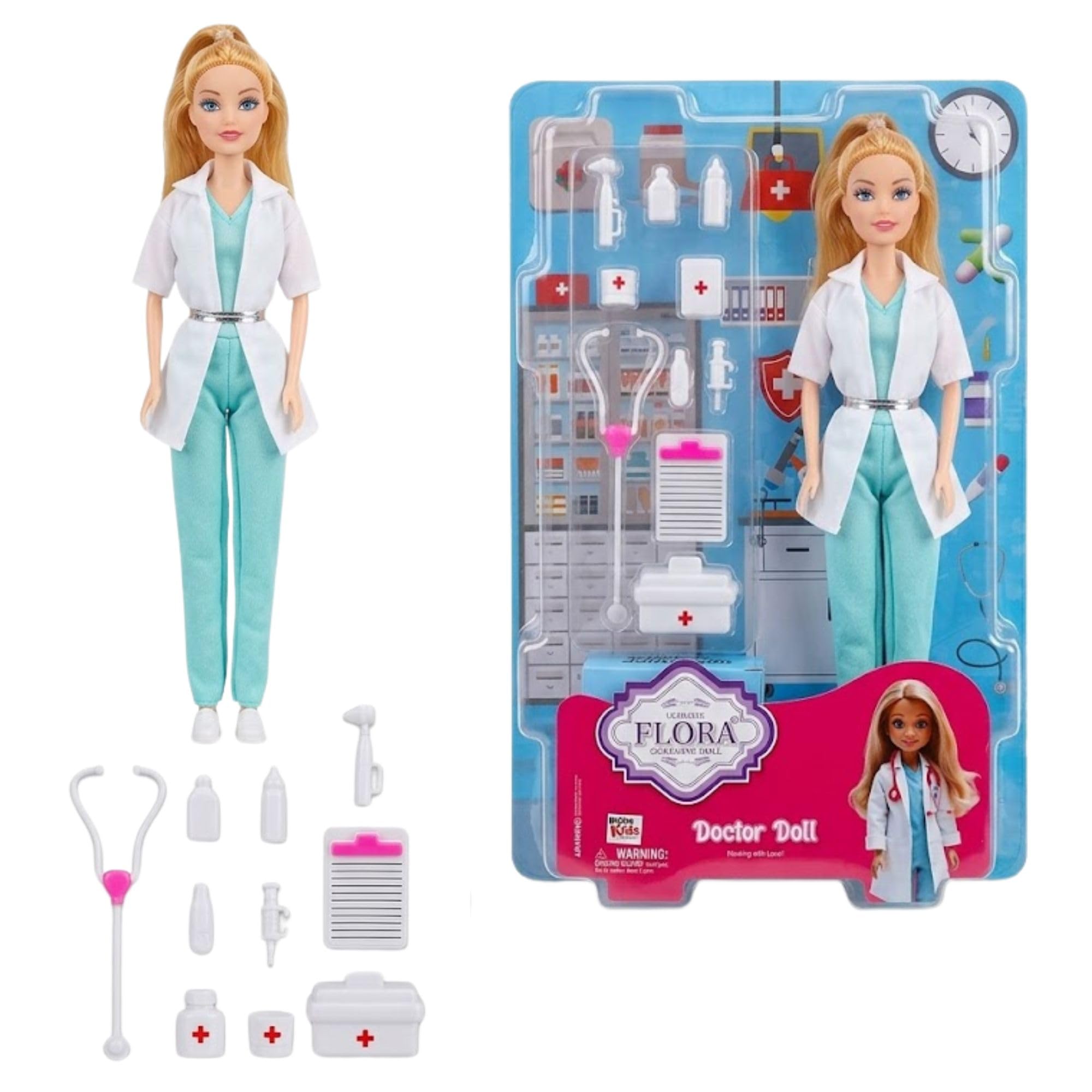 MONKEYTAIL Charming Flora Doctor Doll with Medical Accessories | Fashion Doll Playset for Girls | Pretend Play Doctor Kit, Role Play Learning Toy as Birthday Gift for Kids-image-42