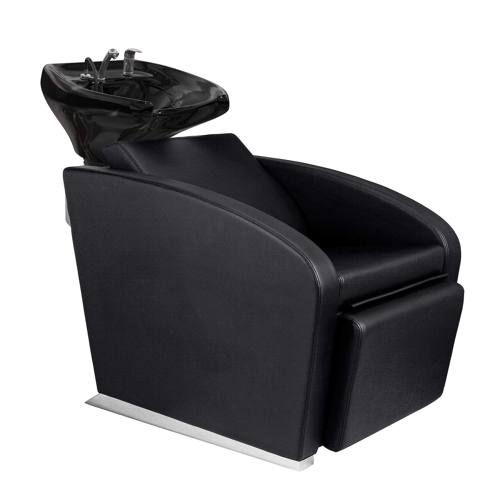 Lavacabezas electrico Oasis con reposapies eléctrico. Asiento con estructura interior metálica, tapizado en poli-piel de PVC y espuma de alta densidad