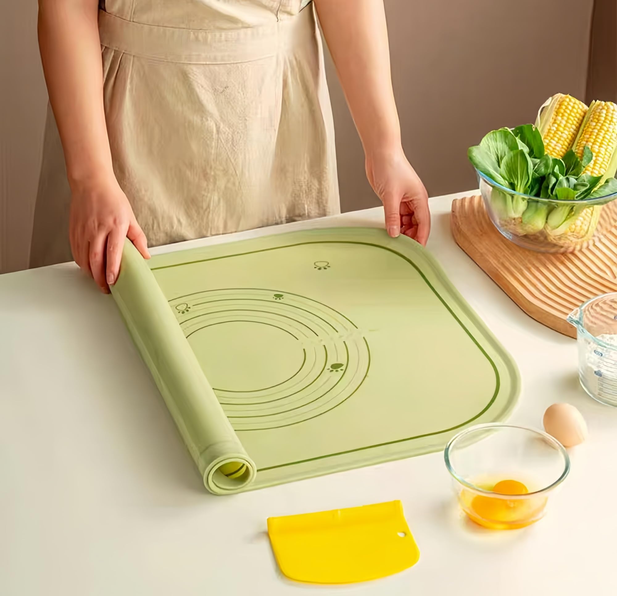 Silikon-Backmatte zum Kneten, Antihaft-Teigknetmatte, vielseitige Gebäck- und Thekenmatte, ideal zum Backen und zur Brotzubereitung