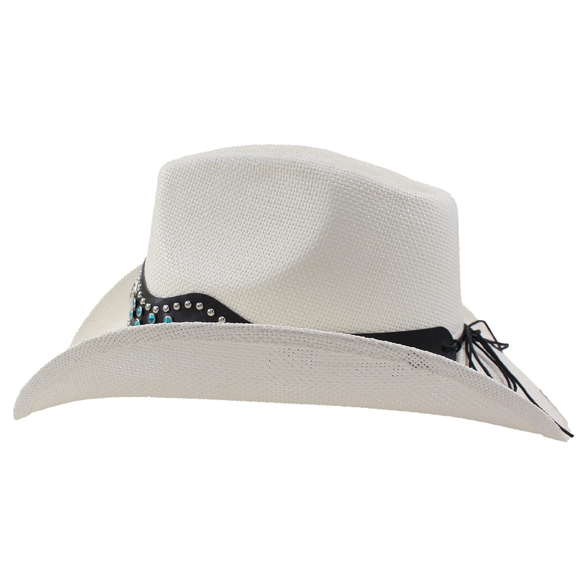 Sombrero Cowboy Hombre Mujer Estilo Marino con Estrella, Cuentas Azul Océano y Conchas, Ajustable para Festivales Verano