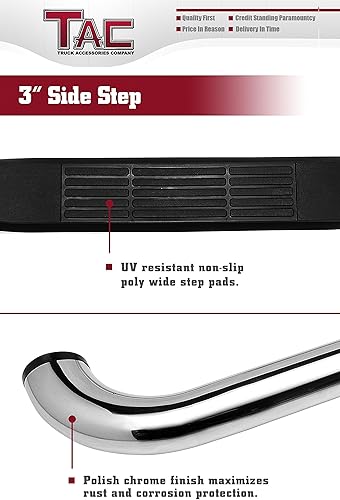 Miniatura 5 de TAC - Escalones laterales compatibles con Chevy SilveradoGMC Sierra 1500 de 1999-2018 y 25003500 extendidadoble cabina de1999-2019