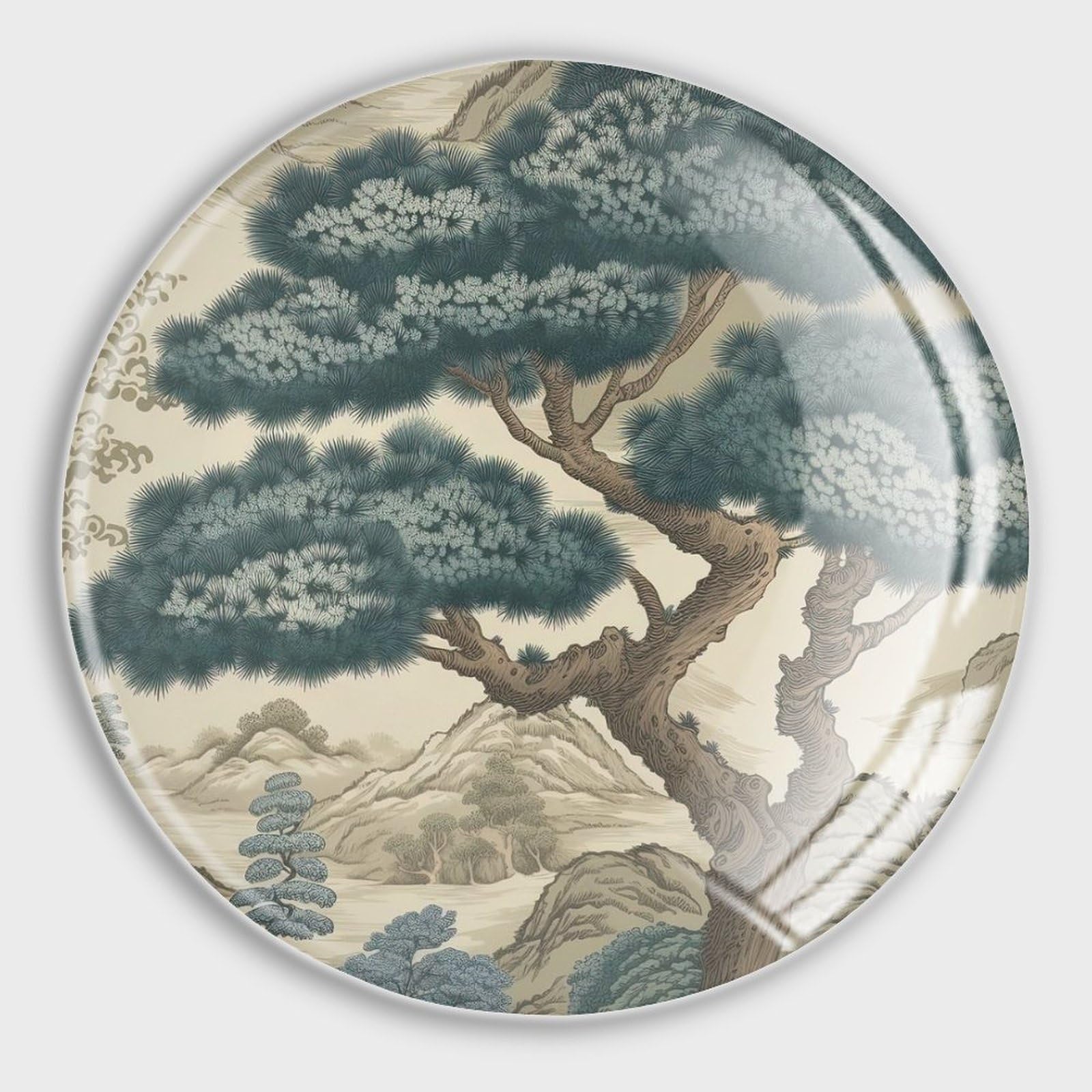 Aimants de réfrigérateur arbre Chinoiserie lot de 4 pour tableau blanc