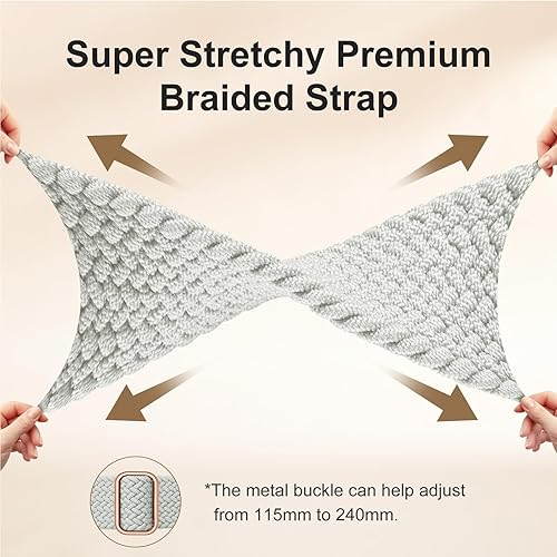 Vista 19 de Maledan Banda elástica trenzada compatible con Fitbit Sense/Versa 3/4 y Sense 2, correa elástica suave para reloj inteligente, accesorio