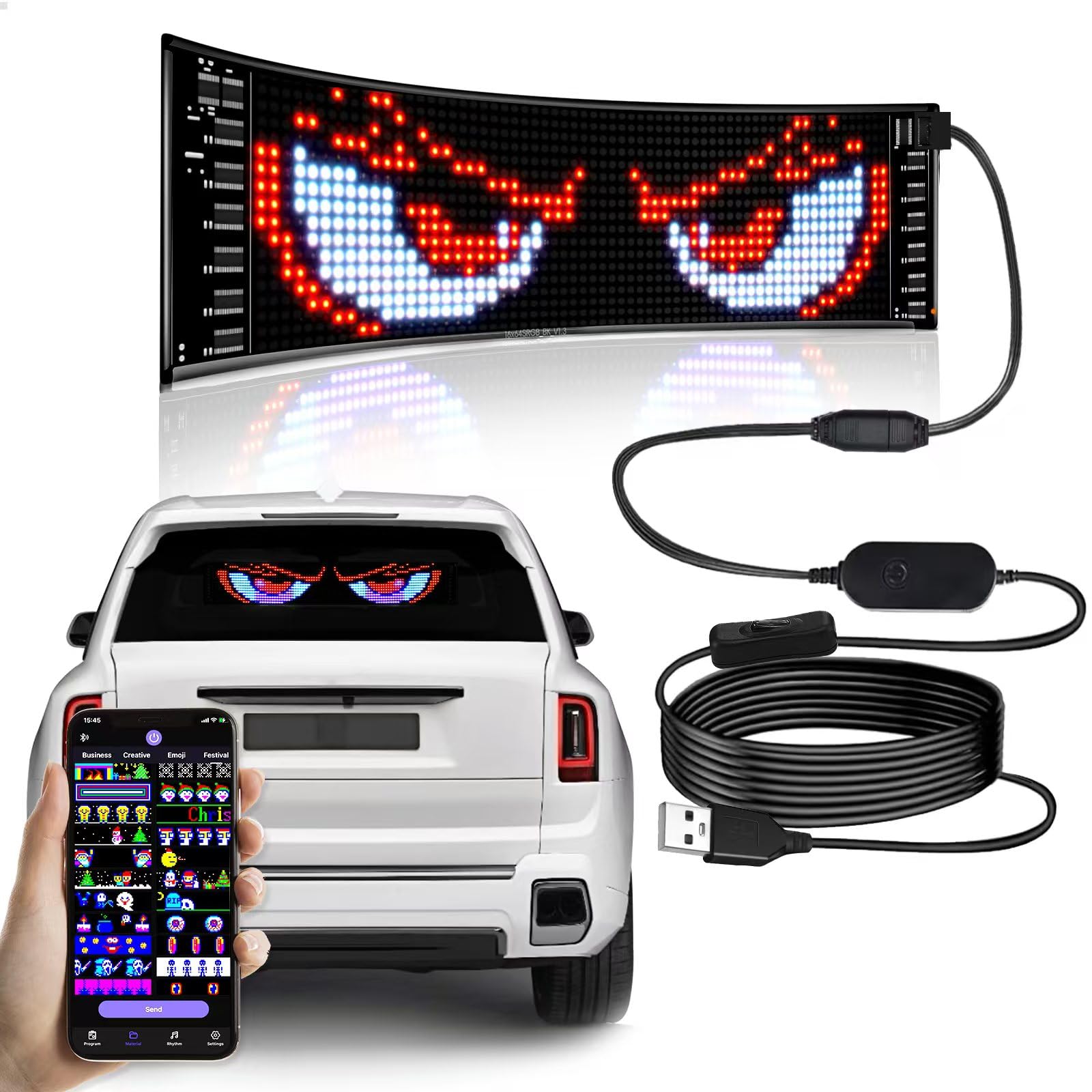 Amazon.com: Devil Eyes Light for Cars,Programmable LED Sign,LED