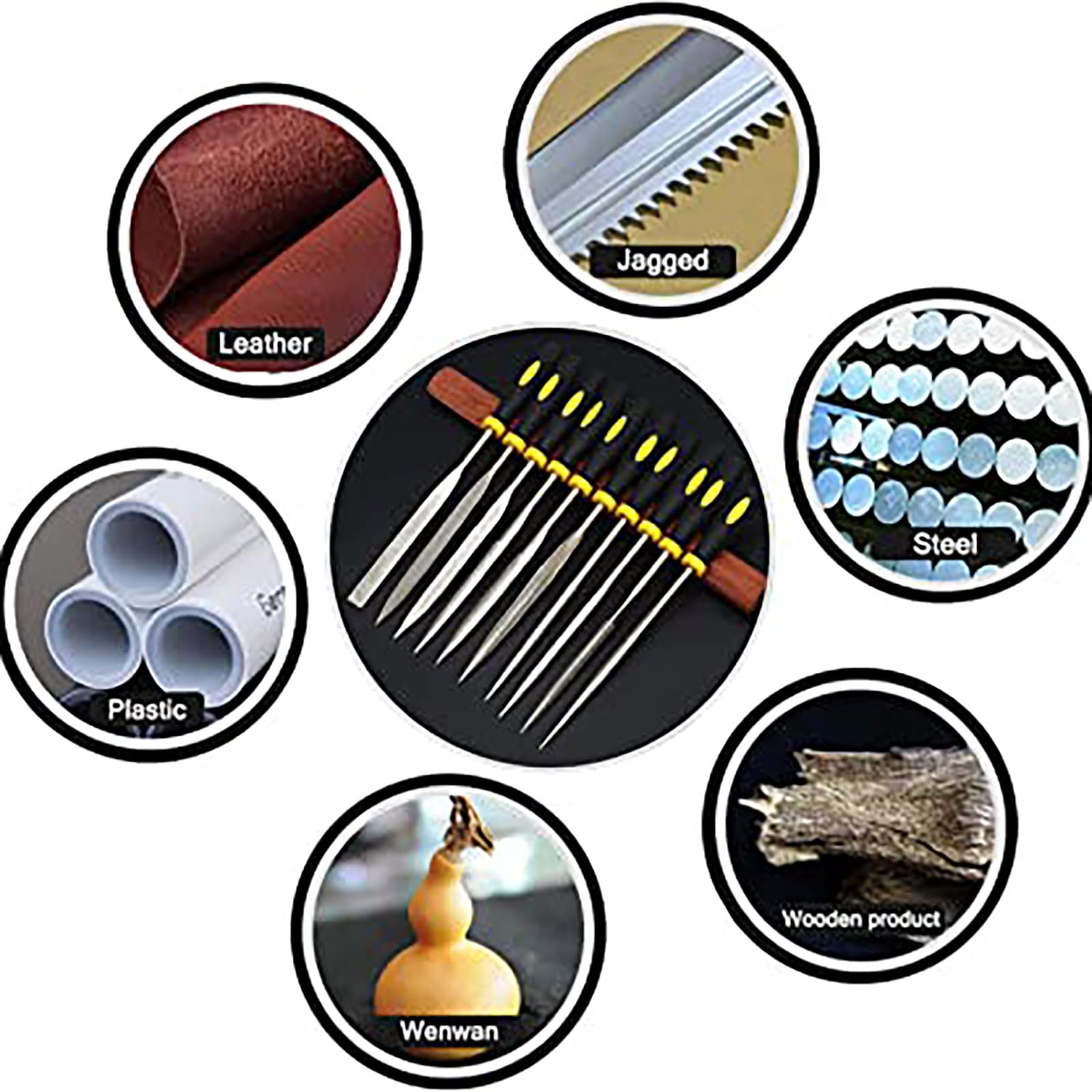 Juegos de herramientas manuales, juego de limas de aguja de 10 piezas, kit de limas de acero al carbono con mango, juegos de herramientas de escofinas de madera y metal for metal, carpintería, vidrio,