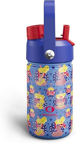 Miniatura 107 de ENCOOL Botella de agua aislada con popote, de acero inoxidable, a prueba de fugas, sin BPA, al vacío de doble pared que se mantiene fría durante 24