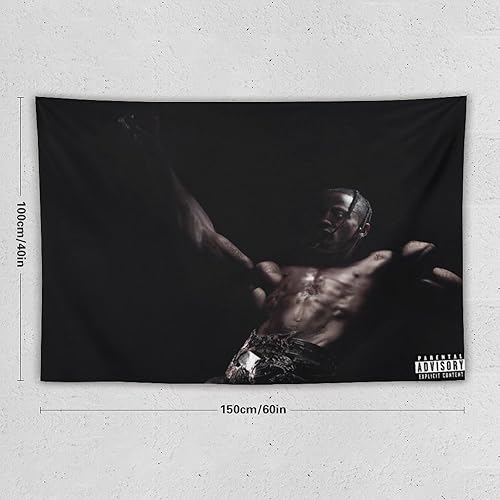 Miniatura 2 de NOsawa Tapiz de cantante para decoración del hogar, álbum de pared de rapero, arte de pared, impresión de imagen colgante, sala de estar,