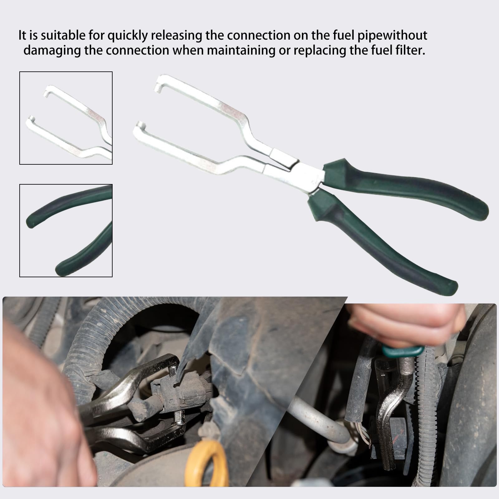 Electrical Disconnect Pliers For Cars, Electrical Connector Pliers For Cars, Automotive Hose Disconnect Tools For Push Tab Style Plugs, Fuel Line Petrol Clip Pipe Pliers (1* Straight