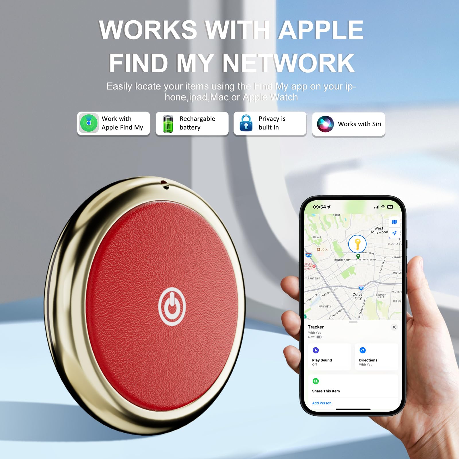 Tracker Tag-2 Pack, Smart Bluetooth Tracker, Item Finder Works with Apple Find My (iOS Only) App, Trakcer Tag Locator for Keys, Luggage, Satchel, Backpack etc. (Not for Android Devices)