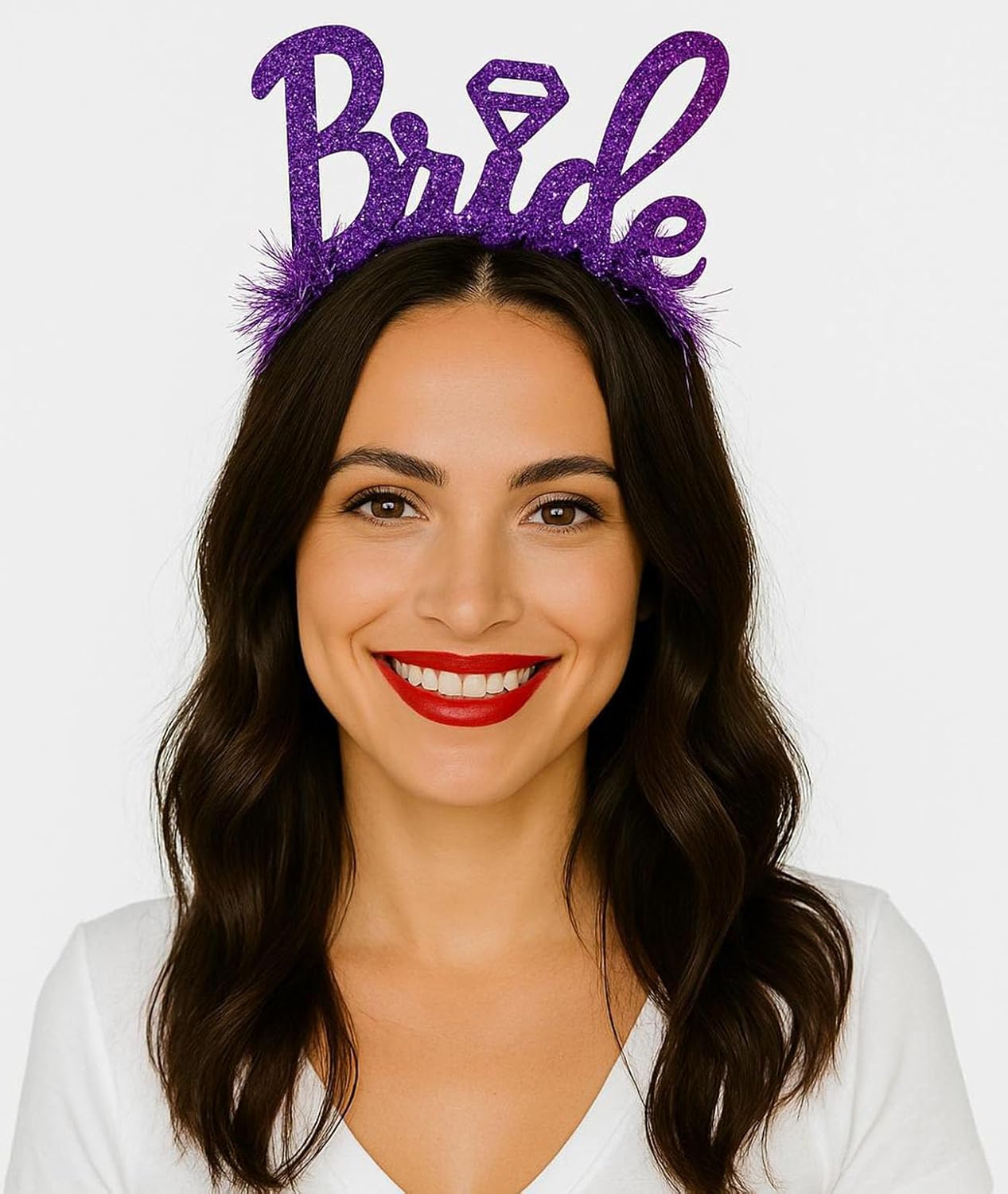 Bachelorette Italic Text Wedding Band Bride Crown