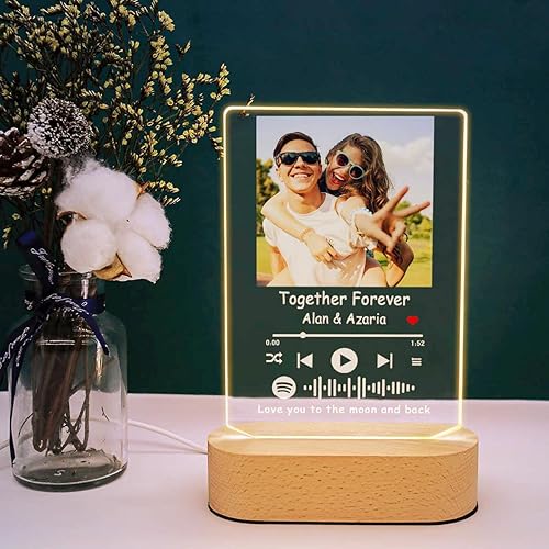 Miniatura 3 de YESCUSTOM - Regalo personalizado para novio, novia, canción acrílica, cubierta de álbum de acrílico, transparente personalizada con código