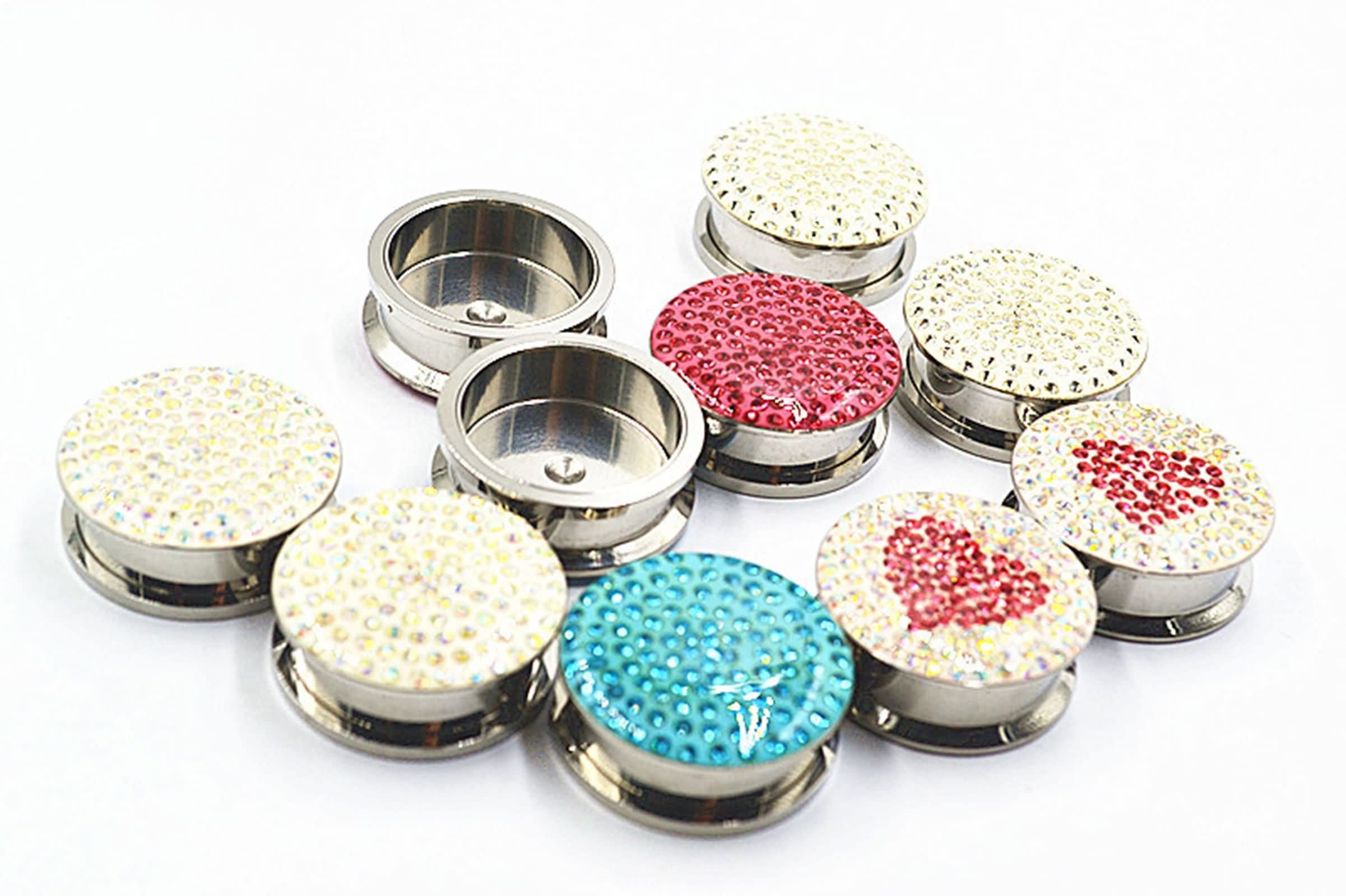 Daesar Plugs 5-25MM, Ohrringe Tunnel Edelstahl Rund Zirkonia mit Schraubverschluss Ohr Expander Set Piercing Tunnel Plug