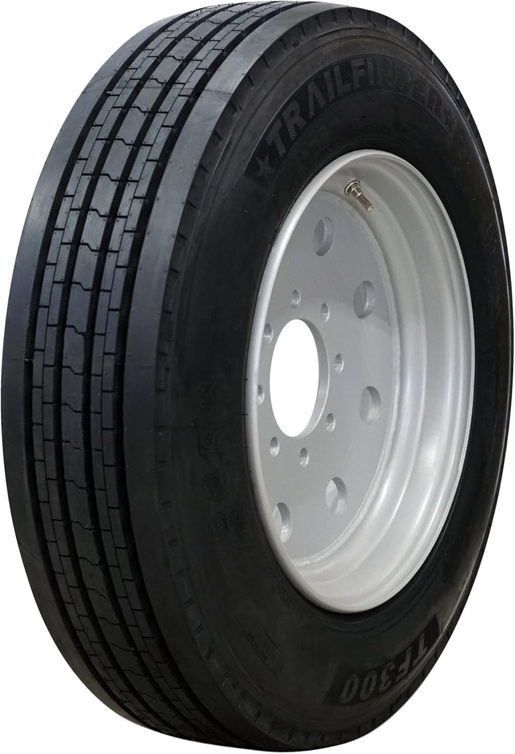Trailfinder ST215/75R17.5 Radial Trailer Tire and Wheel Assembly - Load Range PR - 8 Lug 8x6.5 Bolt Pattern - Mounted - For Heavy Duty Gooseneck, Flatbed and Equipment Trailers