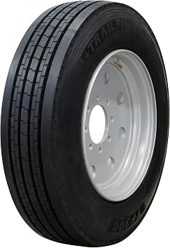 Trailfinder ST215/75R17.5 Radial Trailer Tire and Wheel Assembly - Load Range PR - 8 Lug 8x6.5 Bolt Pattern - Mounted - For Heavy Duty Gooseneck, Flatbed and Equipment Trailers