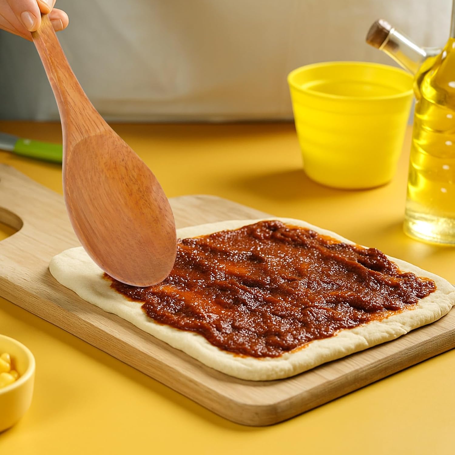 17-inch Large Wooden Spoons for Cooking, Long Handle Wooden Cooking Spoon Mixing Spoon Non Stick Cookware Tasting Stirring Bamboo Spoons for Stirring, Mixing, Canning in Big Pots - Image 5