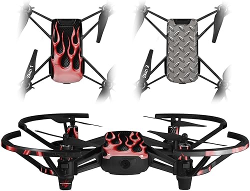 Skin Wrap 2 Pack para DJI Ryze Tello Drone Metal Llamas Rojo Drone No Incluidas