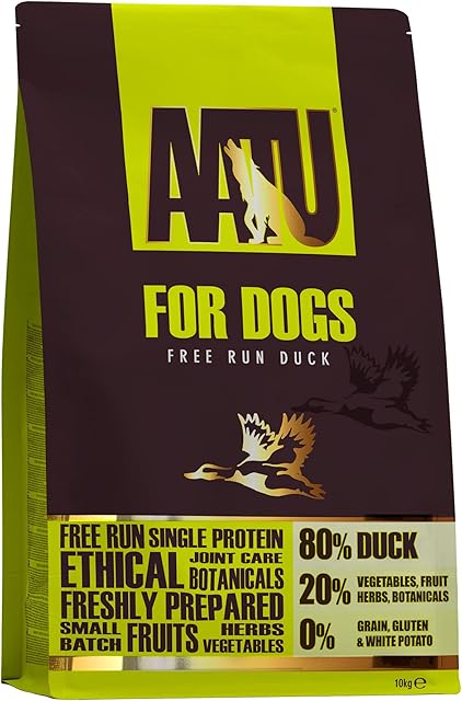 AATU 80/20 Dry Dog Food - Duck 10kg - High Protein Grain Free Recipe with No Artificial Ingredients