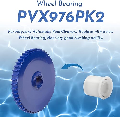 Miniatura 2 de PVX976PK2 - Rodamiento de rueda para limpiador de piscinas, para Hayward AquaNaut 200400450, Phoenix 2 ruedas y 4 ruedas de succión lateral de