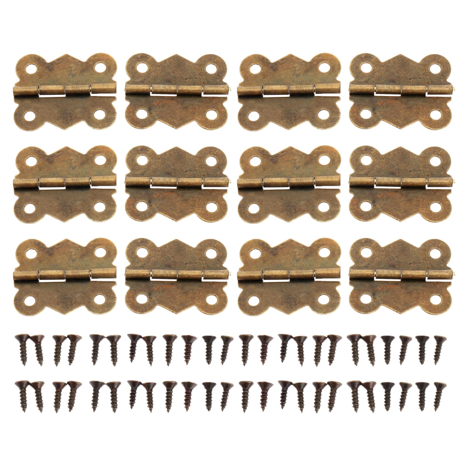 Dophee Bronze 12Pcs Antique Tiny Hinges Mini Iron Butterfly Hinges For Decorative Jewelry Chest Box Wood Cabinet Deco