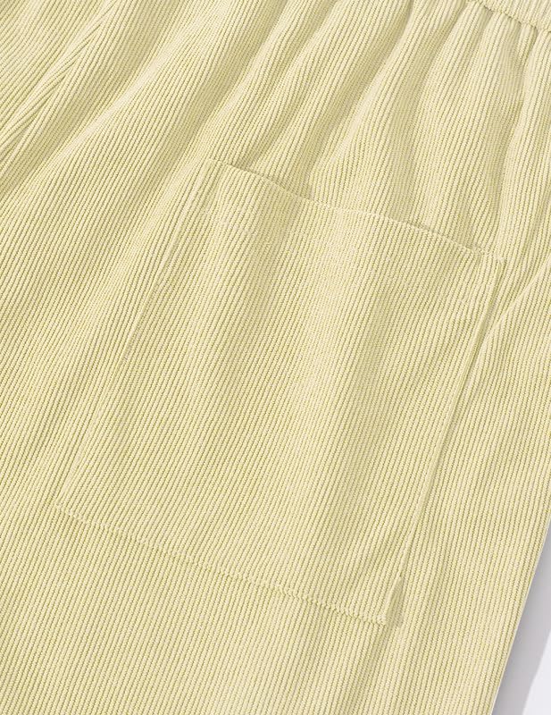 Men's Corduroy Shorts 9 inch Cotton Drawstring Casual Elastic Waist Summer Beach Shorts with Pockets - Image 9