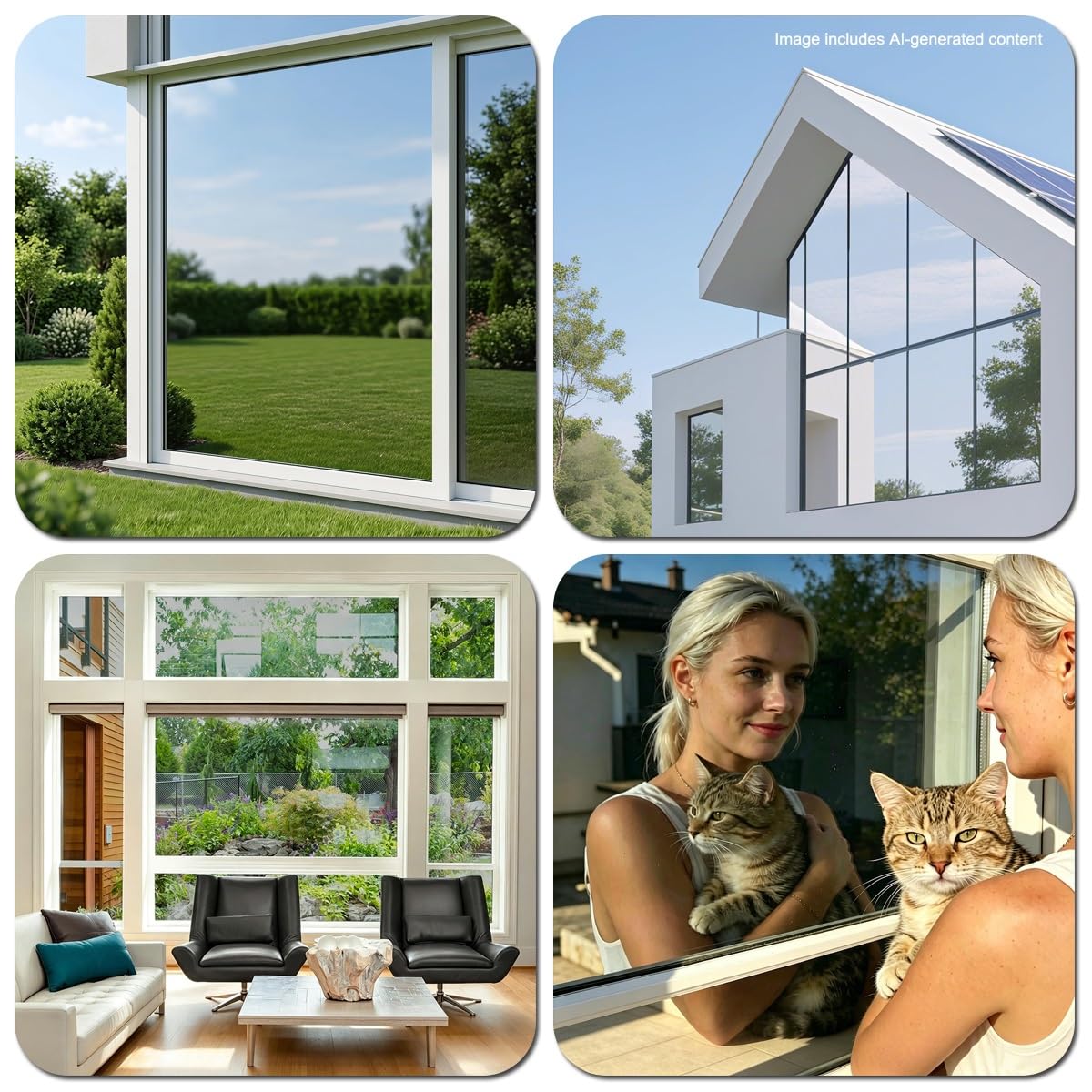 Vinilo Espejo Unidireccional para Ventana Lámina Protector Solar Privacidad | Lámina Resistente Al 99% De Los Rayos UV, Para Hogares Y Oficinas, Fácil De Instalar(Black-silver,120x200cm)