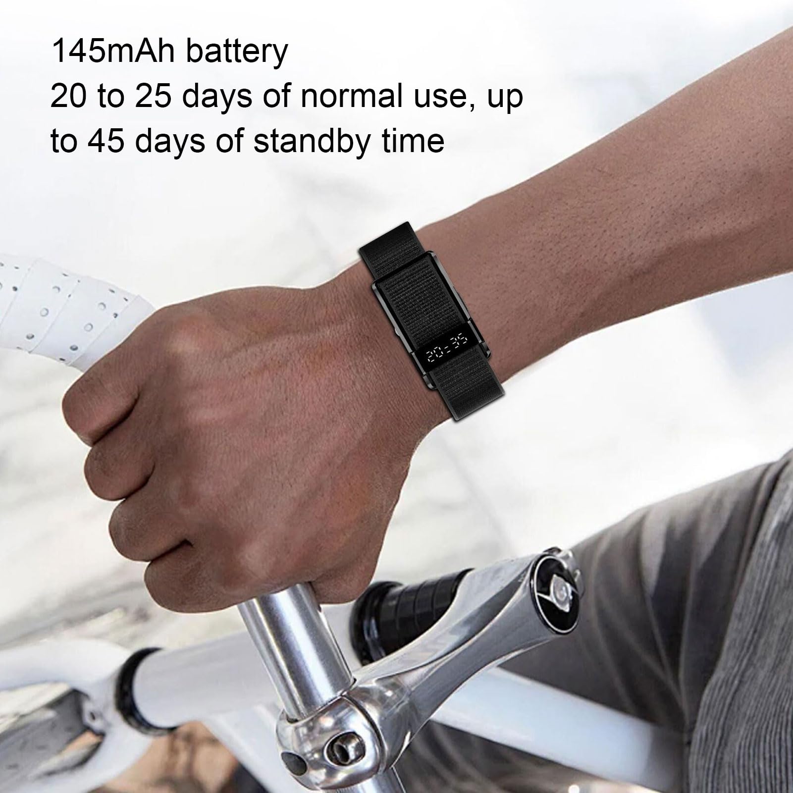 Annadue Braccialetto Intelligente Fitness Tracker con Protezione Dall'acqua IP68, 150 modalità Sport, Monitoraggio della Salute, Monitoraggio del Sonno, Promemoria Chiamate, per A (BLACK)