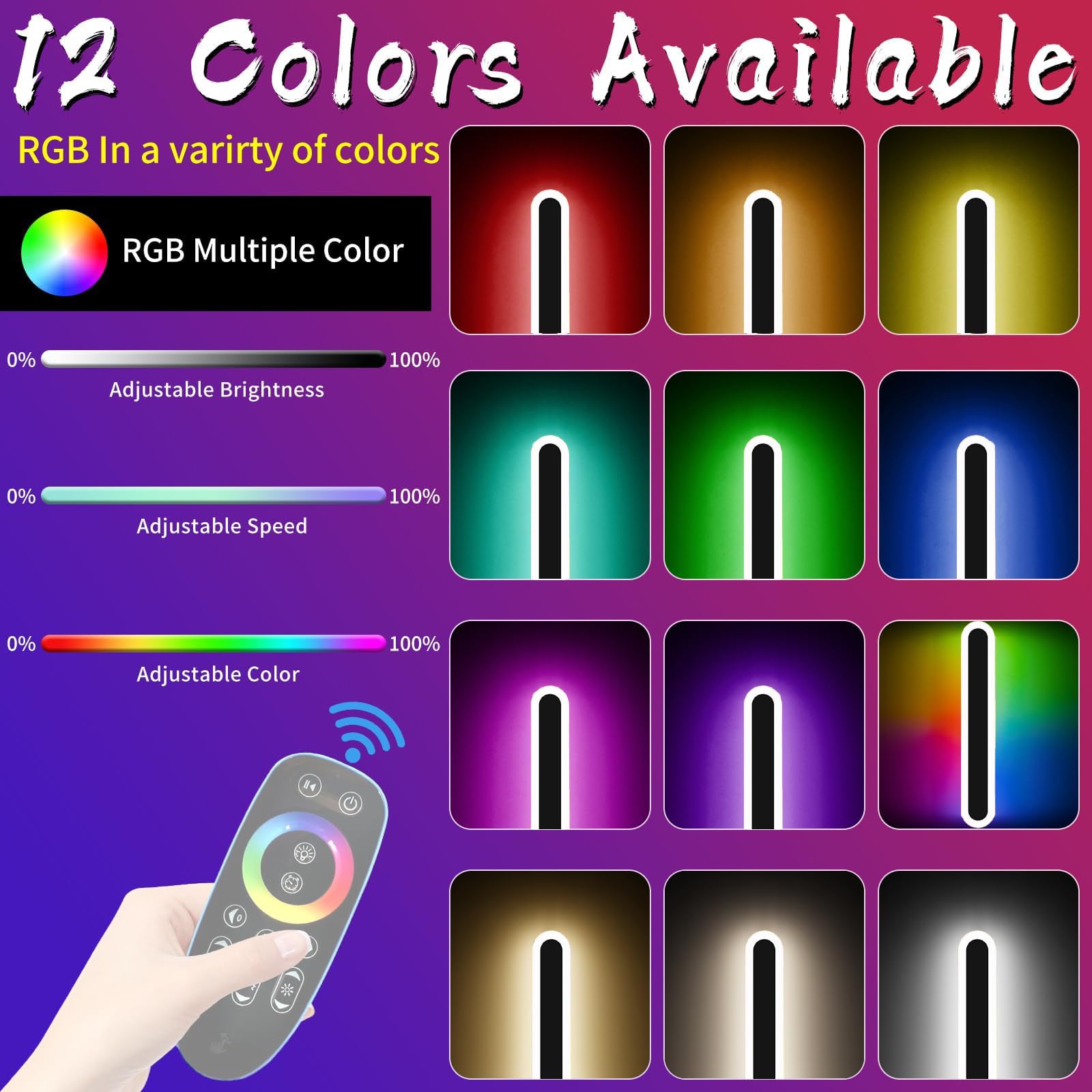 RGB zewnętrzna lampa ścienna IP65 wodoodporny kinkiet ogrodowy LED z pilotem zdalnego sterowania i ściemnianiem długa listwa aluminiowa konstrukcja do wewnątrz na zewnątrz imprez i spotkań