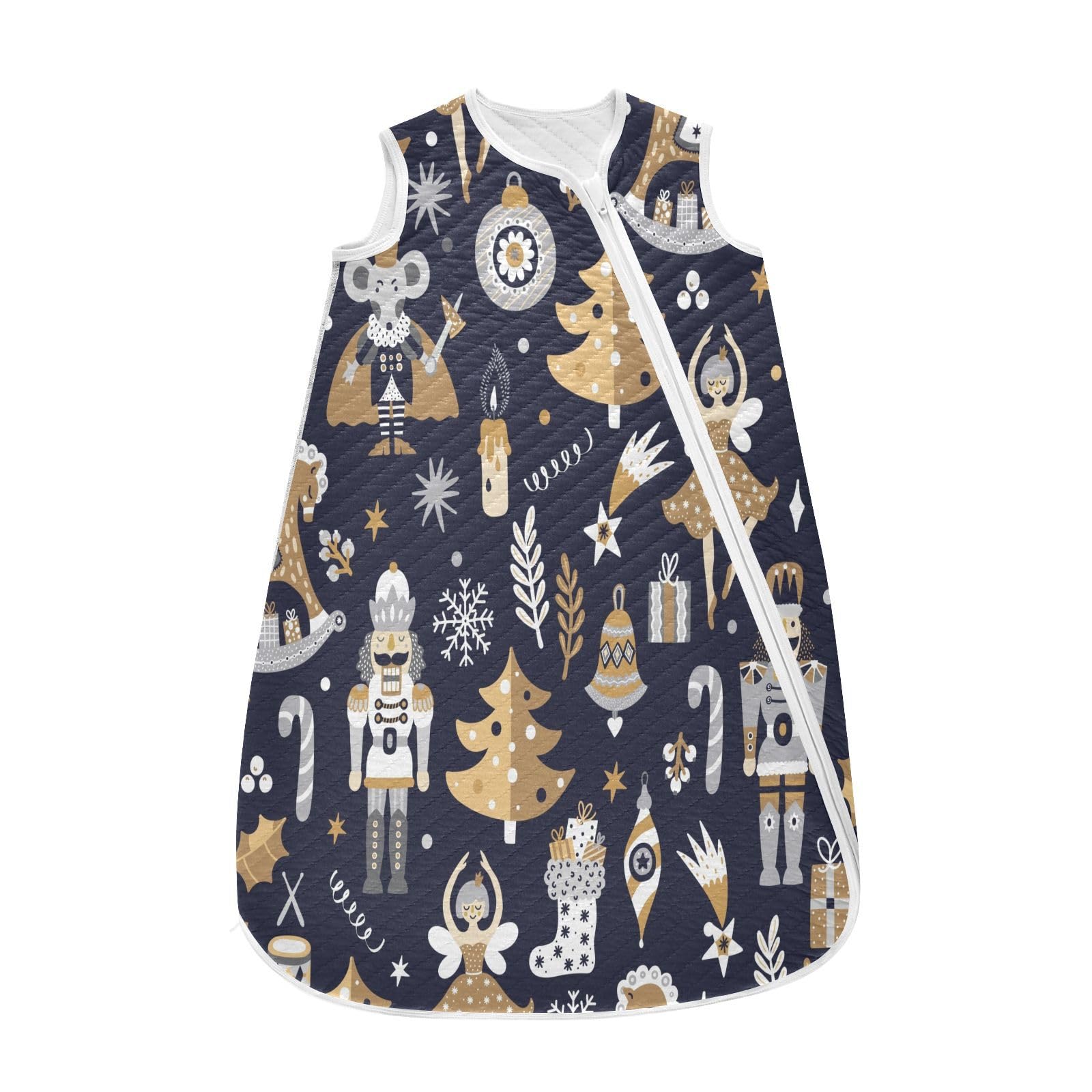 Kigai Christmas Nutcrackers Baby Sleep Sack Wearable Blanket Sleeping Bag 2-Way Zipper Soft Swaddle Transition Sack