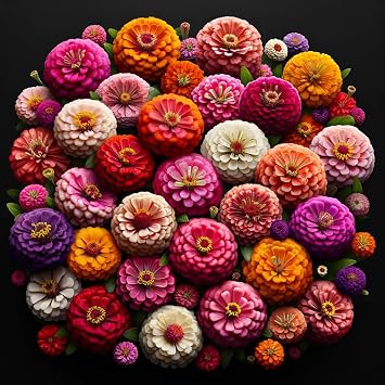100+ Seeds Zinnia Elegans Liliput Dwarf Mix - Flower Multicolor