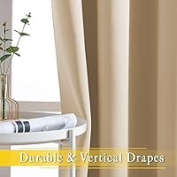 Vista 6 de NICETOWN - Panel de cortina para puerta corrediza, oscurecimiento de habitación, panel de puerta de patio opaco, cortinas con aislamiento térmico