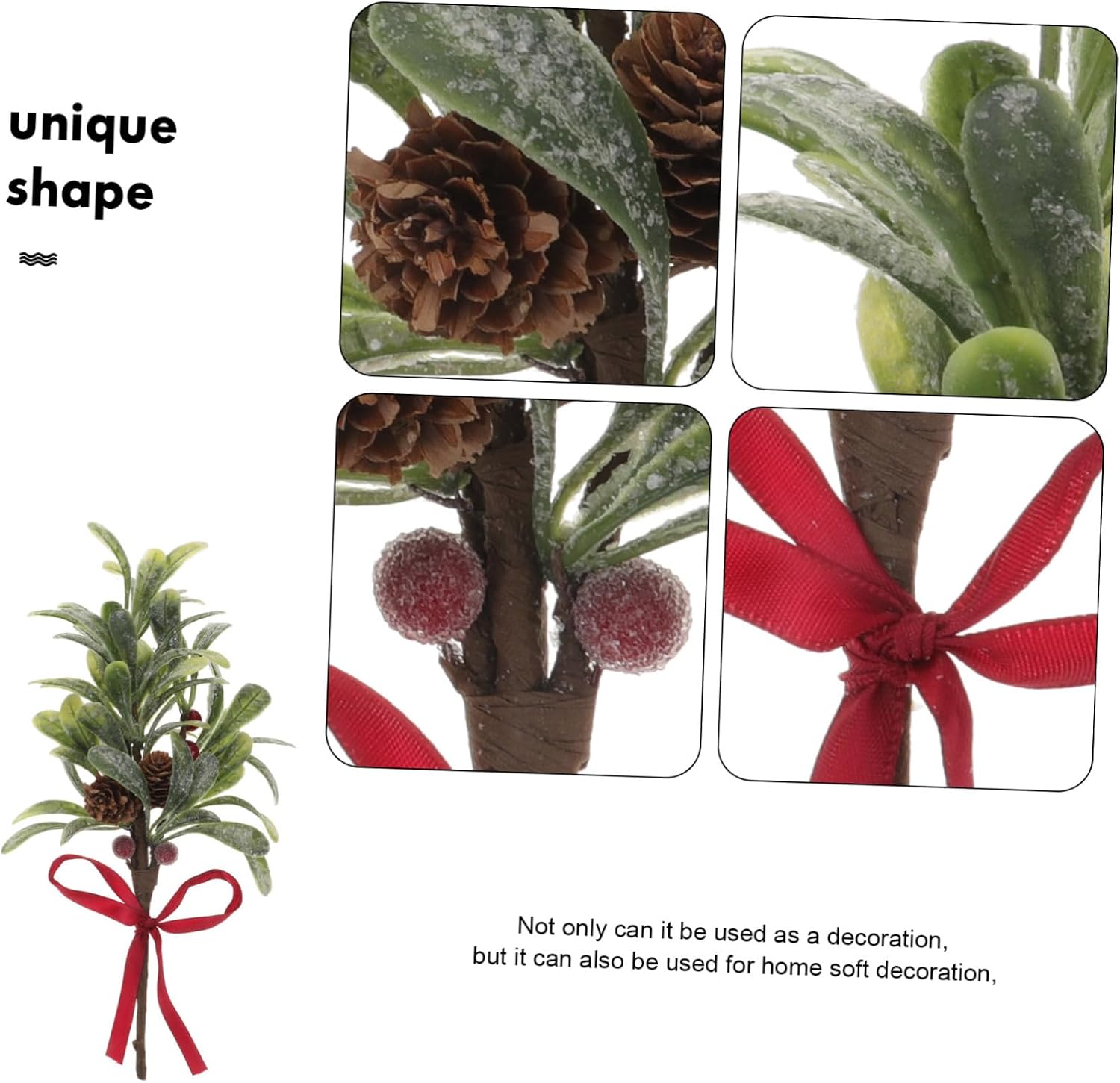 ULTECHNOVO Christmas Artificial Branch Decoration Fake Berries Faux Stem for Holiday Home Decor Elegant Greenery for Bedroom Office Living Room and Festive Events